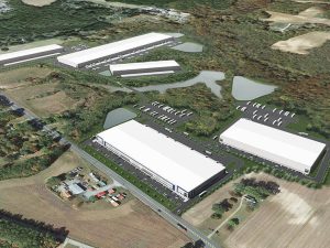 The five-building Tiderwater Logistics Center will take shape along Route 460. Image courtesy of Cushman & Wakefield|Thalhimer