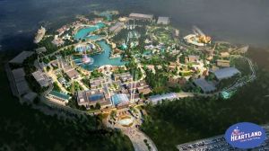 Aerial view of the American Heartland Theme Park and Resort in Oklahoma