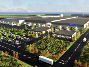 The leased space at Flint Commerce Center is one mile away from Panasonic's battery plant in De Soto, Kan. Image courtesy of Panasonic
