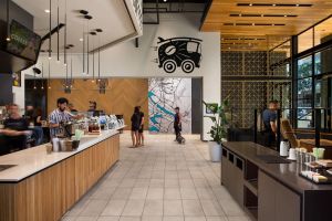 Coffee shop at the Kettner & Ash building in San Diego