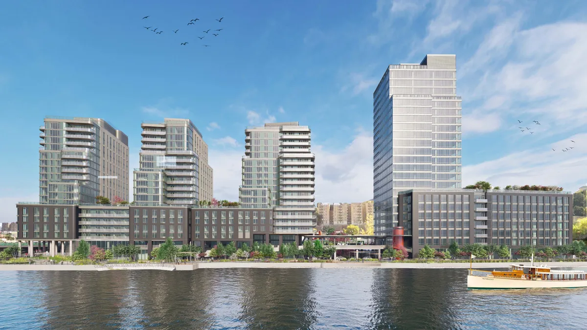 Dynamic Star’s Fordham Landing South is located at 320 West Fordham Road, in the Bronx’s University Heights neighborhood. The property will offer medical office space, 505 housing units and a waterfront promenade along the Harlem River. Image courtesy of Dynamic Star