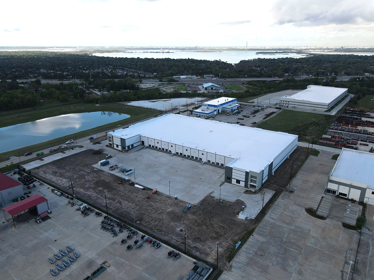The Thompson Distribution Center, a 130,775-square-foot distribution center that lies adjacent to the Port of Houston. In developing the facility, Triten Real Estate Partners included several acres of stabilized yard beyond the facility’s truck court, to allow tenants to accommodate more paking in a space-constrained market. Image courtesy of Triten Real Estate Partners