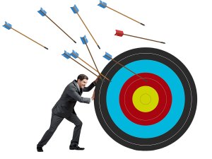 Image of target by DNY59/iStockphoto.com; arrow image by Julia Lemba/iStockphoto.com