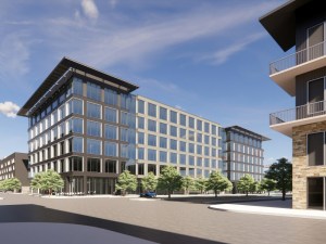 The office development at 4655 Mueller Blvd. in Austin, Texas.