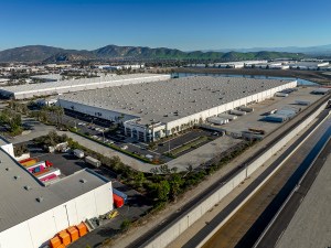 Aerial photo of Commerce Way Distribution Center, an industrial property in Fontana, Calif.