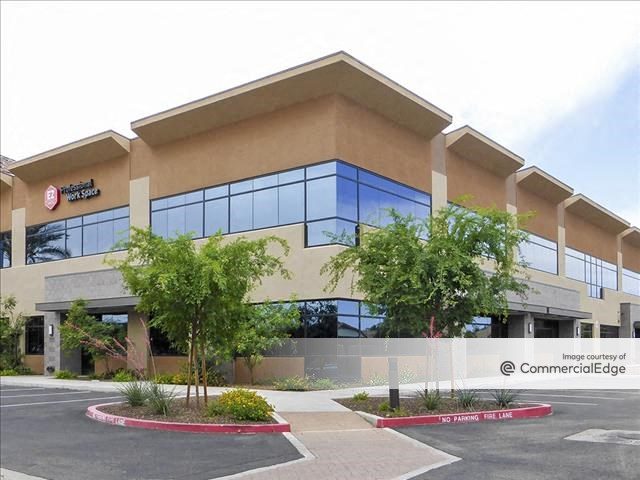 Exterior shot of The Forum at Gilbert Ranch, a two-story office building in Gilbert, Ariz.