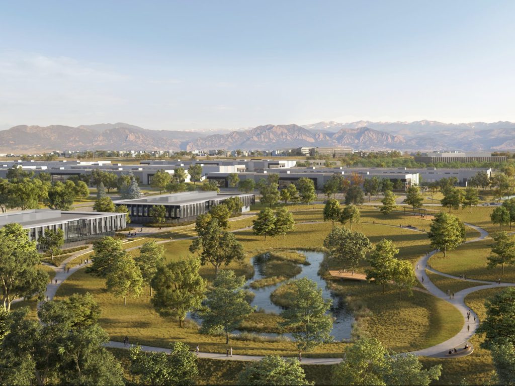 Rendering of Redtail Ridge, an upcoming 2.6 million-square-foot mixed-use campus in Boulder County, Colo.