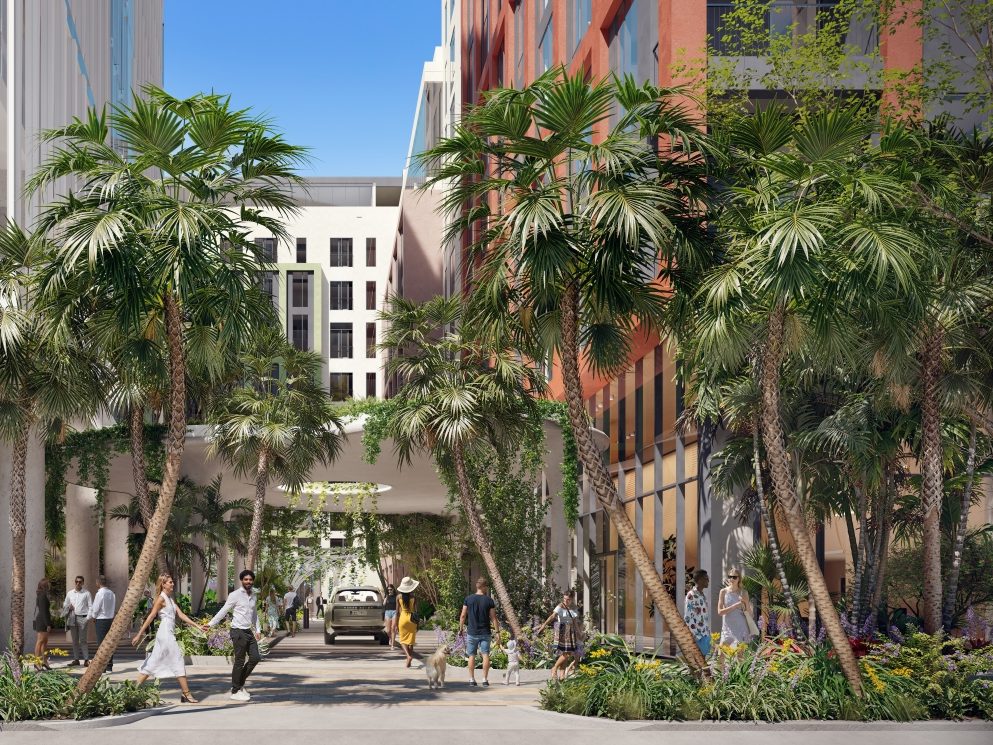 Rendering of Wynwood Plaza, a mixed-use development in Miami.