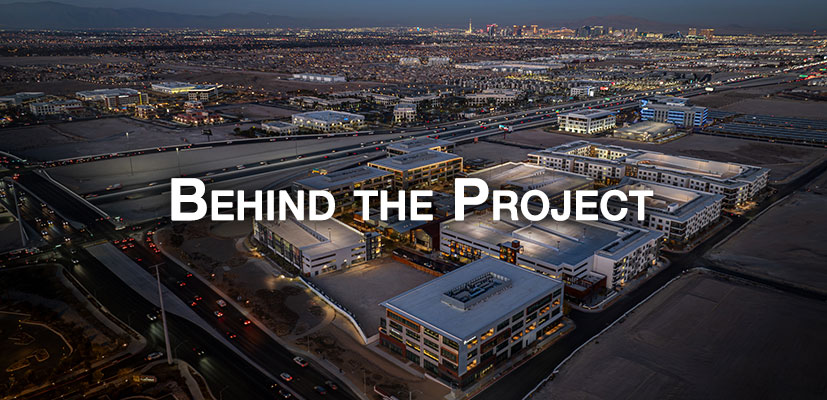 Nocturnal aerial view of UnCommons in Las Vegas