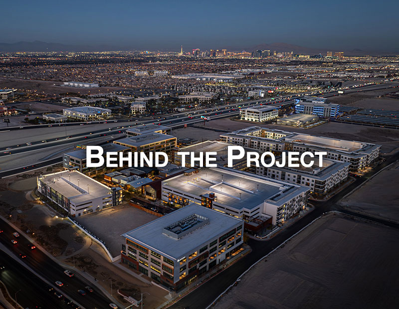 Nocturnal aerial view of UnCommons in Las Vegas