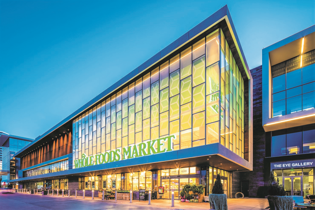 Anchor tenant Whole Foods caters to tenants at BLVD Place, the 400,000-square-foot retail component within a 750,000-square-foot mixed-use district in Houston. 