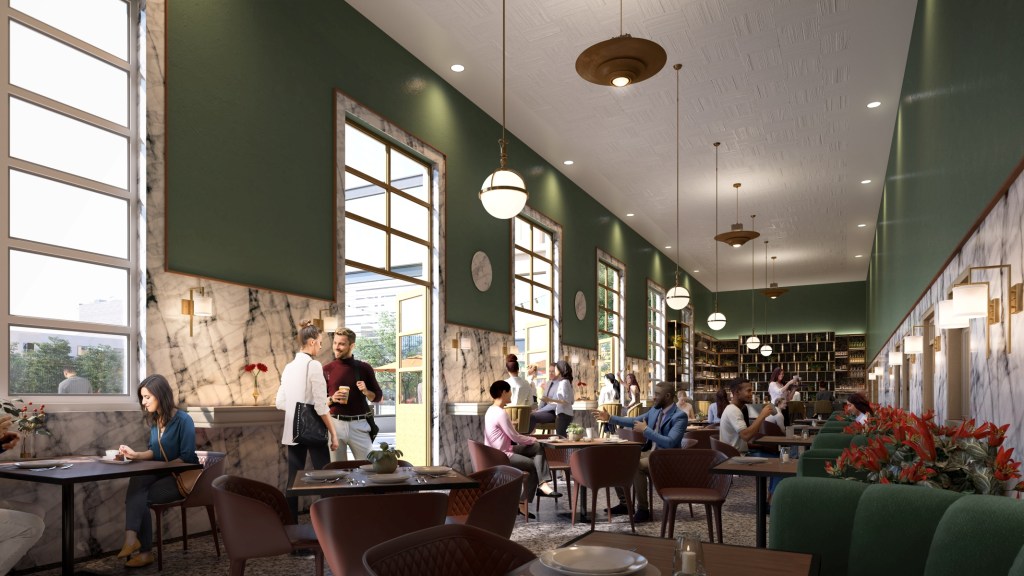 An inside rendering of the restaurant