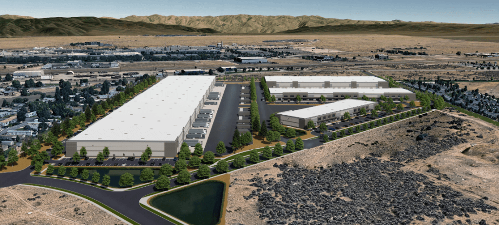 Rendering of the first phase of the Eastport Logistics development in Boise, Idaho