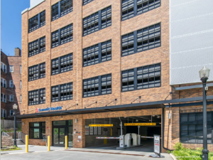 Exterior shot of Seymour Plaza, a medical office building in Montclair, N.J.