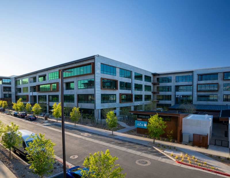 Exterior shot of one of the office buildings at UnCommons