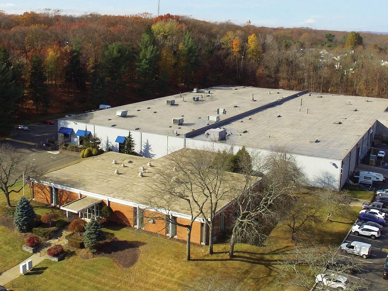 Exterior shot of an industrial building at 500 W. Main St. in Wyckoff, N.J.