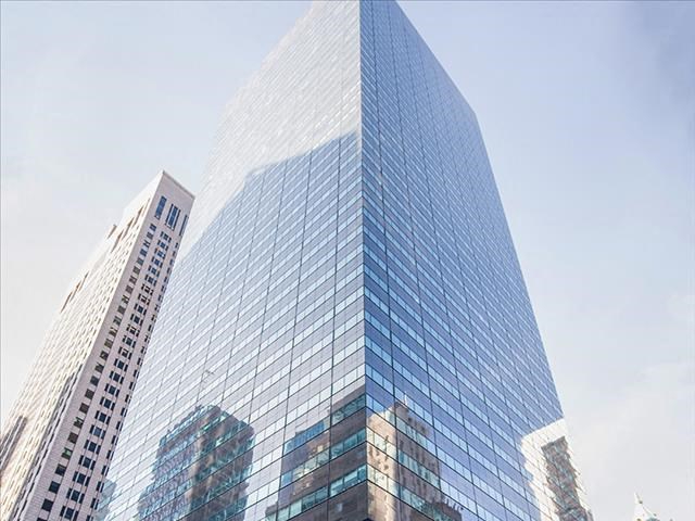 Exterior shot of the office tower at 590 Madison Ave. in Manhattan, N.Y.