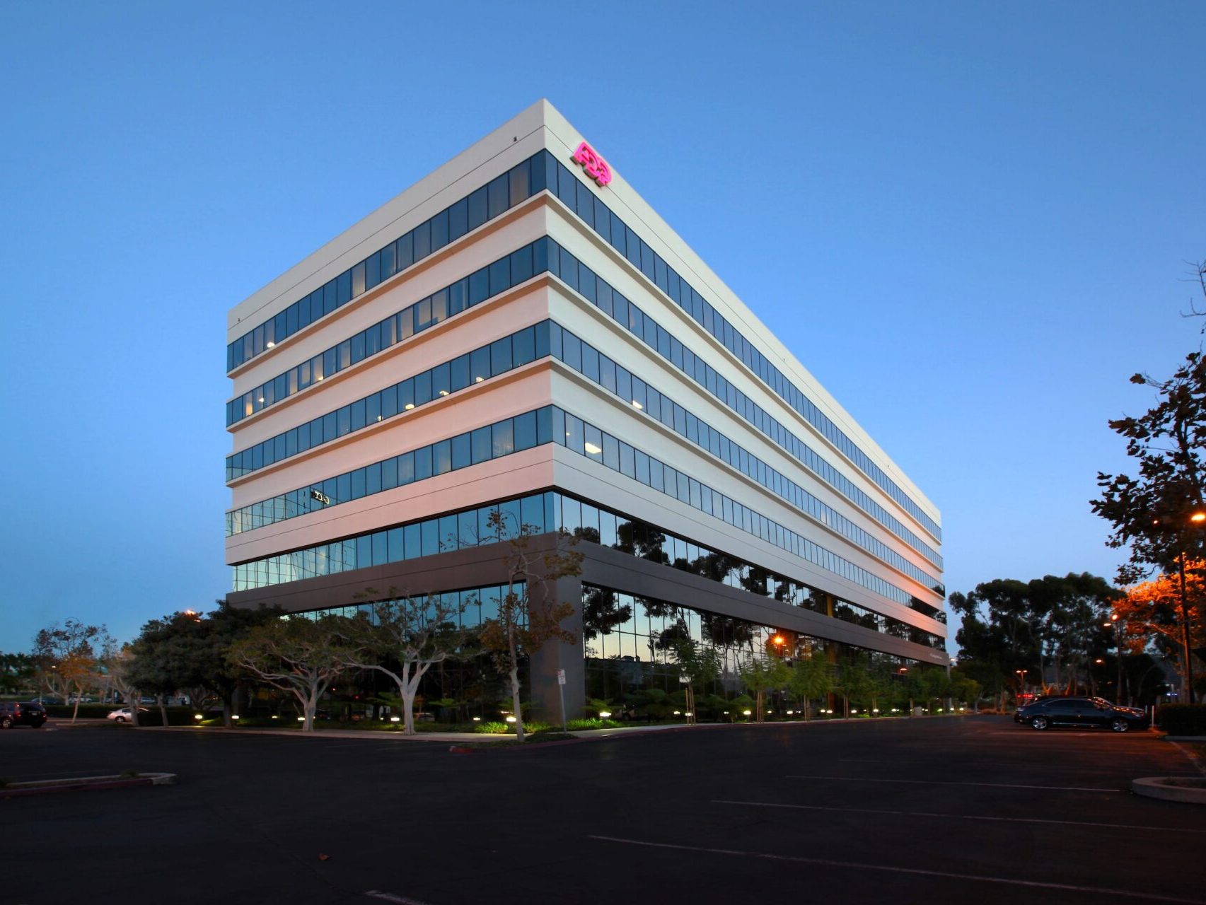 Exterior shot of Axis 1450, a 145,000-square-foot, seven-story office building in San Diego.