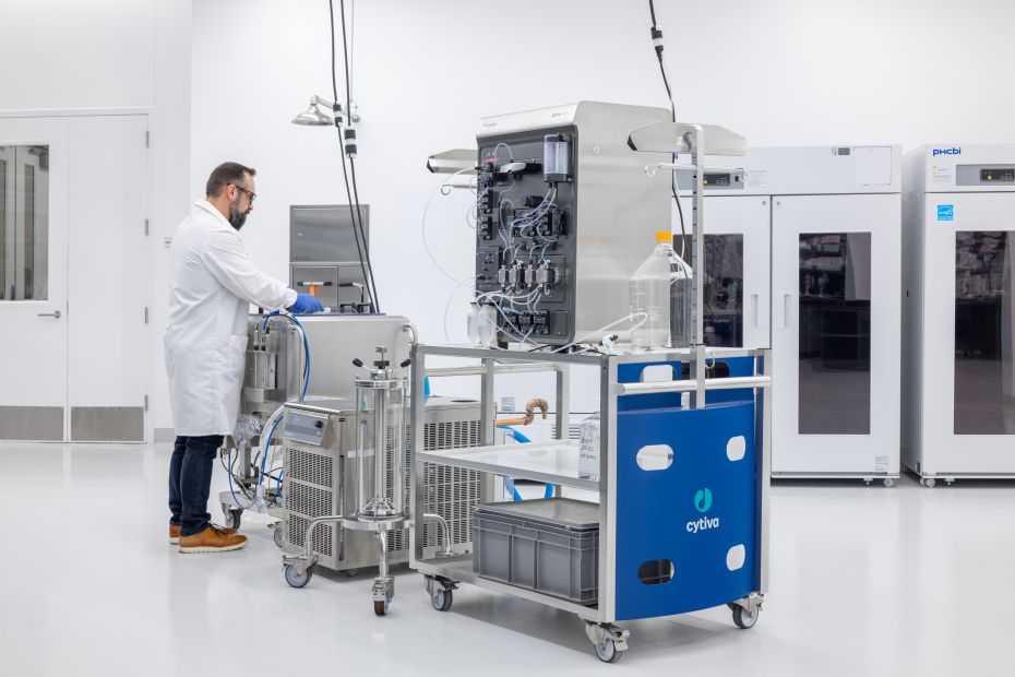 Researchers working in a laboratory