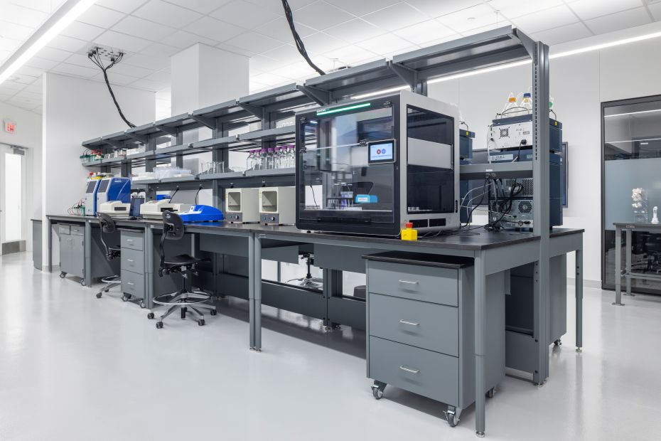 Researchers working in a laboratory