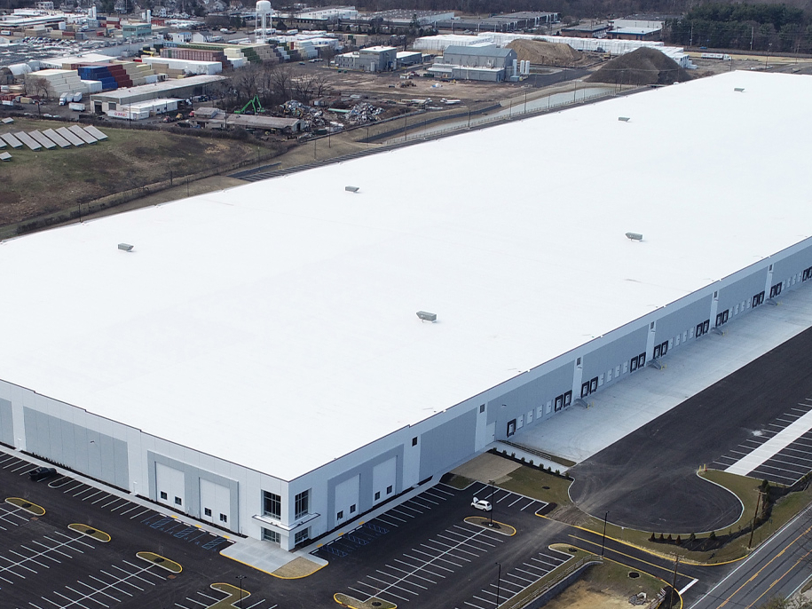 Aerial shot of Box Park Logistics Center, an industrial property in Cinnaminson, N.J.