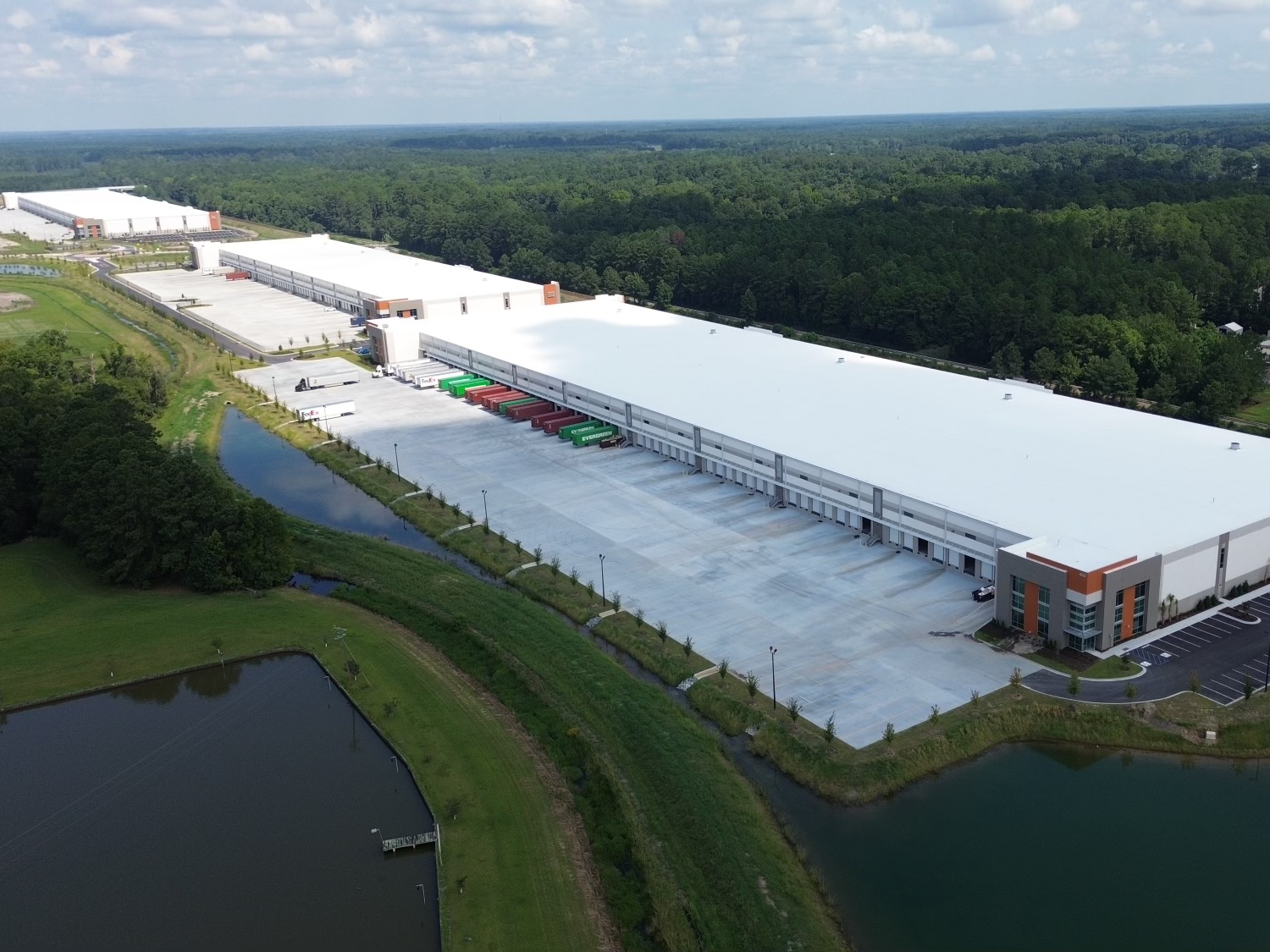 Aerial shot of Logistics 16 at Ottawa Farms, an industrial development in Bloomingdale, Ga.