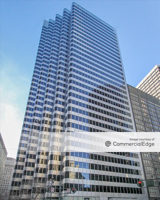 Exterior shot of One Front Street, a 38-story office building in San Francisco.