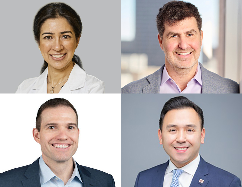 Headshots of Sandip Sachar, Sonny Ginsberg, Lukas Krause and Robin Santiago