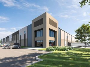 Exterior rendering of Building 1 at Simpsonville 64 Logistics Park in Simpsonville, Ky.