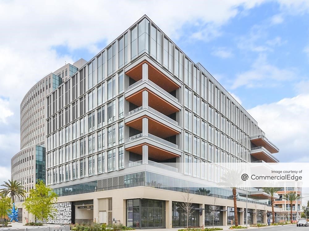 Exterior shot of The Core, the third building part of RaDD, a life science campus in dwontown San Diego.