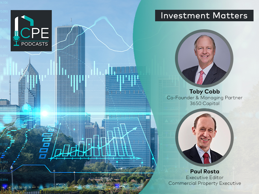 Graphic of city skyline and graphs plus photos of Toby Cobb and Paul Rosta