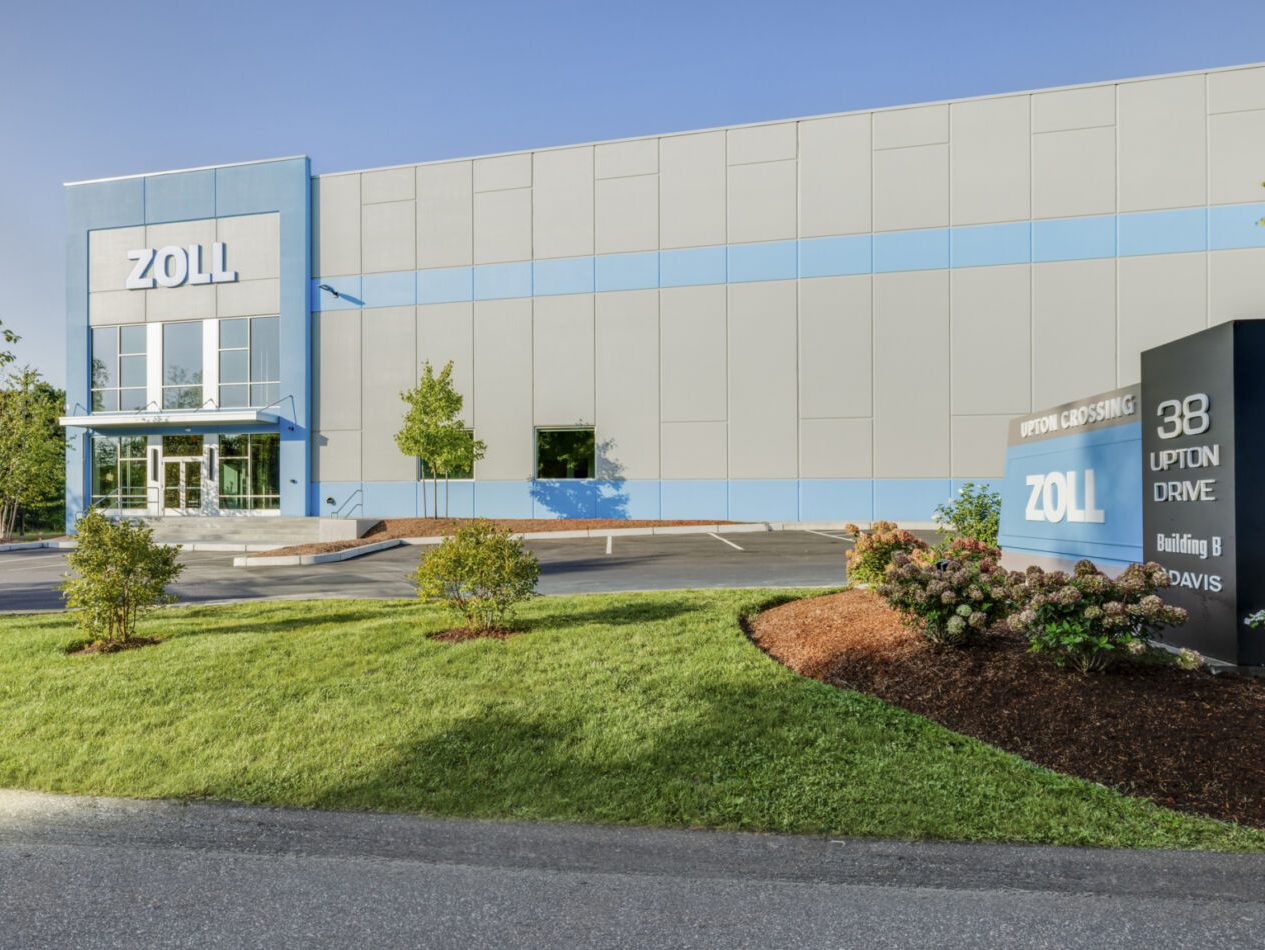 Exterior shot of an industrial property within Upton Crossing Industrial Park in Wilmington, Mass.