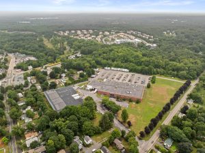 Exterior image of two industrial facilities at 400 Main St. in Ashland, Mass.