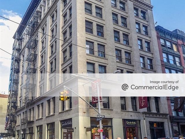 Exterior shot of 75-77 Spring St., an office building in Manhattan.