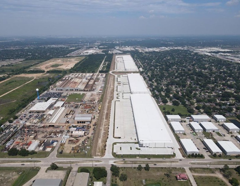 Aerial view of Fairbanks Logistics Park, a four-building, 1 million-square-foot industrial campus in Houston