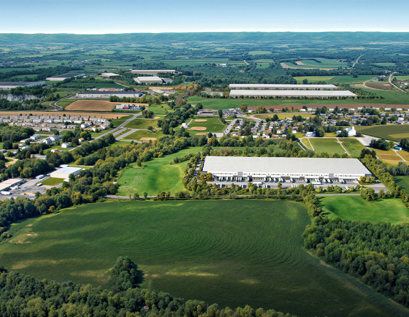 Aerial view of Savage Road a new industrial site for Hanover company.