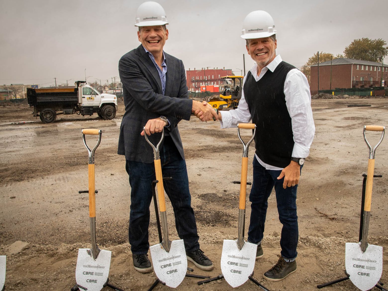 Glen and Barry in 2023 at a Development in Chicago Stockyards
