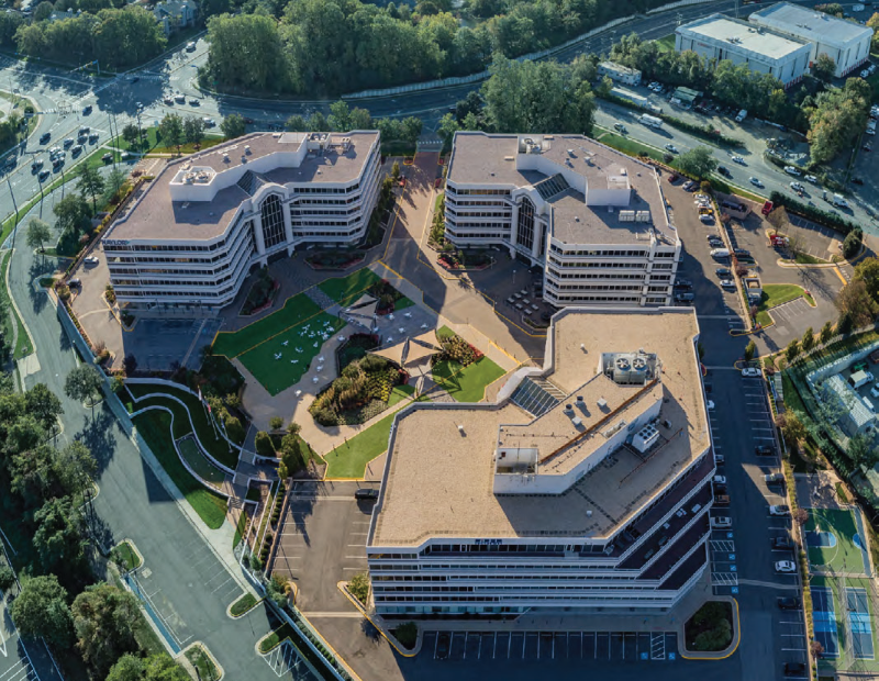 Tysons Dulles Plaza, a three-building campus in Tysons, Va.