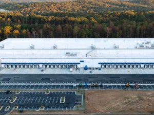 Aerial shot of RL Cold and BGO's cold storage warehouse in Lula, Ga.