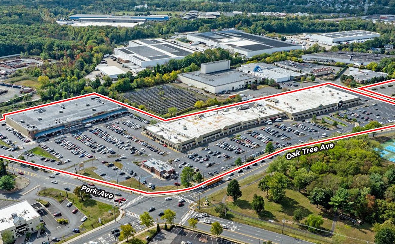 Aerial shot of Golden Acres Shopping Center, a 219,848-square-foot retail center in South Plainfield, N.J.