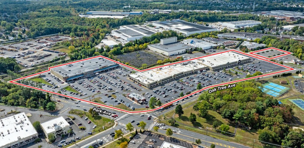Aerial shot of Golden Acres Shopping Center, a 219,848-square-foot retail center in South Plainfield, N.J. 