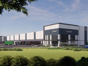 Exterior rendering of Building A at LogistiCenter at Frederickson in Tacoma, Wash.