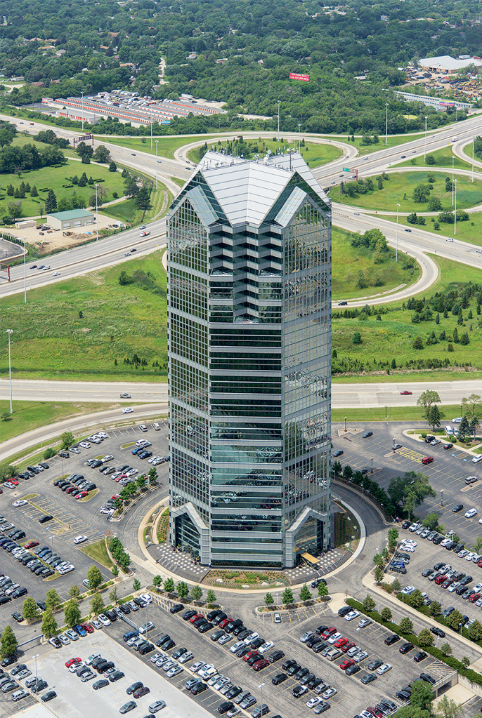 Oakbrook Terrace Tower, located at 1 Tower Lane in Oakbrook Terrace, Ill. The property’s owner, Hiffman National, emphasizes comprehensive tracking of energy data