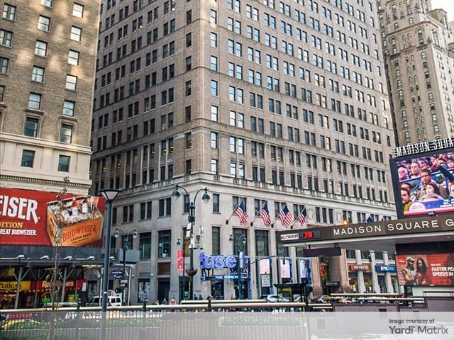 Exterior shot of PENN 11, a 1.2-million-square-foot, 26-story office building in Midtown Manhattan.