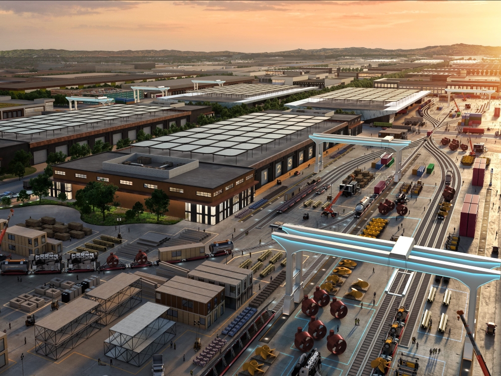 Aerial rendering of Solano Foundry, a master-planned campus in Solano County.