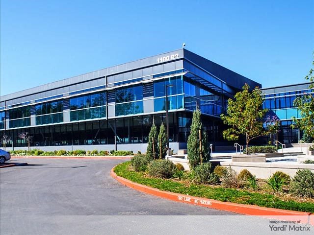 Exterior shot of the Synaptics Headquarters, a 111,000-square-foot office campus in San Jose, Calif.