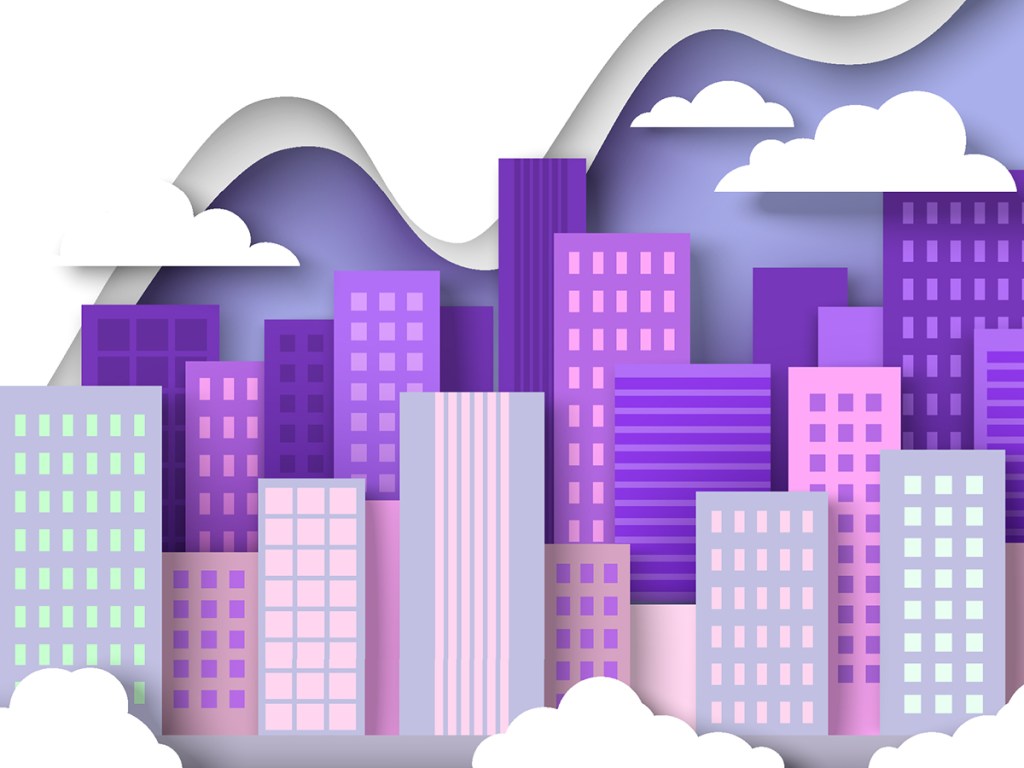 digital drawing of buildings