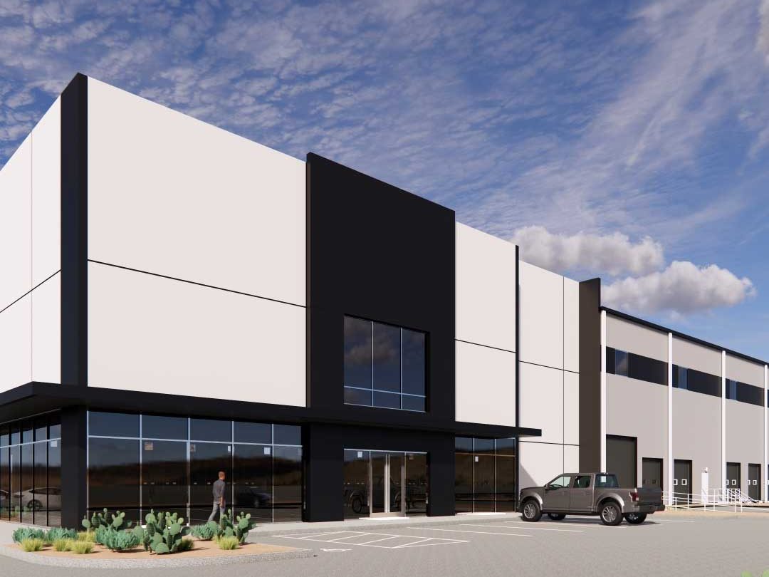 Exterior rendering of one of the buildings at Speedway Logistics