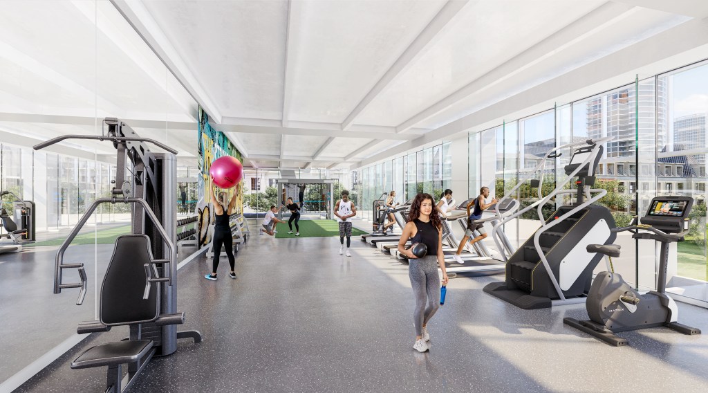 Rendering of the fitness center at 23Springs.