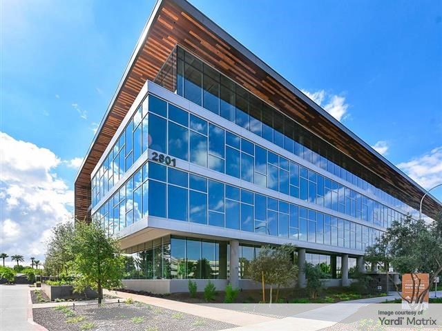 Exterior shot of 2801 E. Camelback Road, an office building in Phoenix.